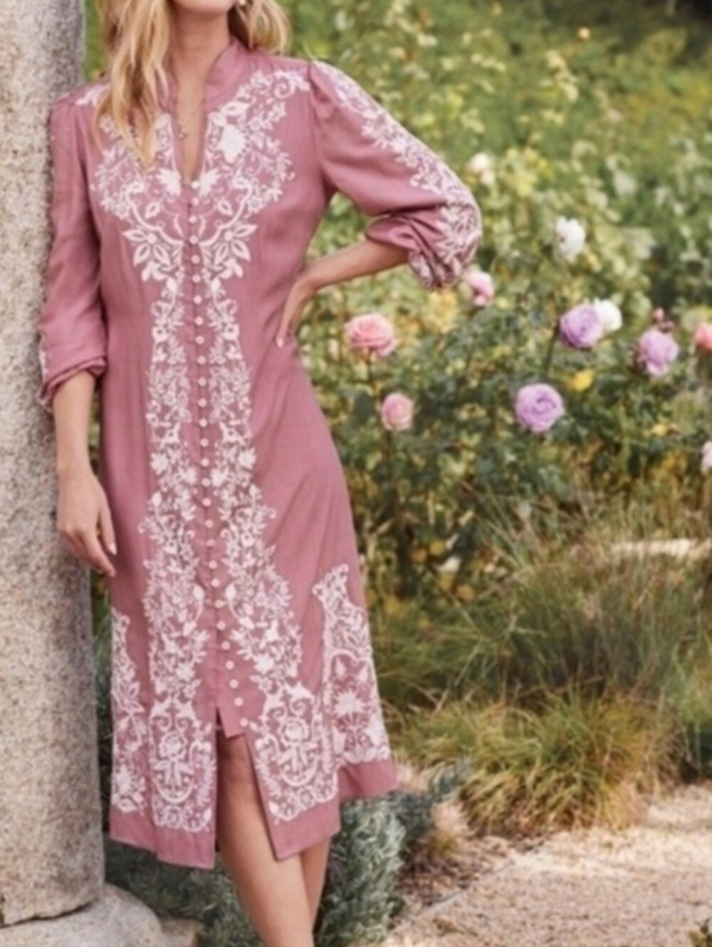 Soft surroundings Embroidery Dress
